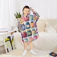 thumbnail image 6 of FORMRS Wearable Blanket Hoodie with Sleeves for Kids Cozy Flannel Sweatshirt, Blue Jam Jars, 6 of 7