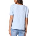 thumbnail image 3 of INSPIRE CHIC Square Neck Tops for Women's Summer Short Sleeve Embroidery Blouses XS Blue, 3 of 6