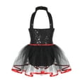 thumbnail image 2 of Yeahdor Kids Girls Clown Costume Halter Jester Dress Cosplay Party Fancy Dress Up Dance Leotard Outfit Black 16, 2 of 7