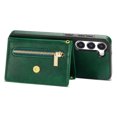 thumbnail image 4 of ELEHOLD Crossbody Leather Wallet Case for Samsung Galaxy S23 FE Credit Card Slots Zipper Pocket Kickstand Function Shockproof Purse Case with Adjustable Shoulder Strap for Samsung S23 FE,Green, 4 of 9