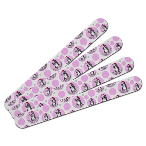 I Heart Love Sugar Gliders Pink Double-Sided Nail File Emery Board Set 4 Pack