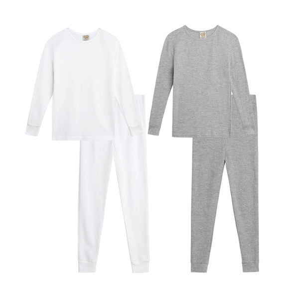 Sweet & Sassy Girls’ Thermal Underwear Set – 2 Piece Waffle Knit Top and Long Johns (2T-16)