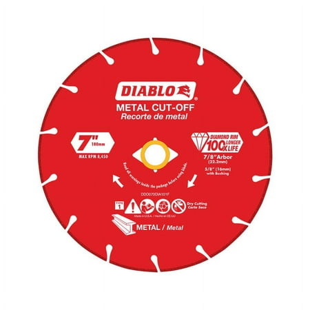 UPC: 0008925138341 | Diablo 7 in. Dia. x 7/8 in. Diamond Metal Cut-Off Wheel 1 pk