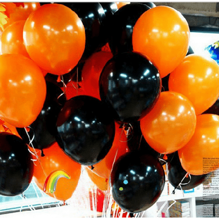 100 Pcs 10'' Halloween Balloons Round Rubber Decorative Balloons for Party Supplies Home Decor