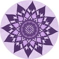 thumbnail image 1 of Ahgly Tapis Rond Lavable en Machine Intérieur Transitionnel Fleur Rose, 8 Pieds Rond, 1 of 7
