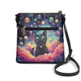 thumbnail image 2 of Tutolipy Lightweight Handbag for Travel Storage Weekend Activities, Adjustable Shoulder Strap Waterproof Purse Satchel, Cosmic Cat Dream, 2 of 7