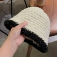 thumbnail image 5 of SikaFu Women's Fluffy Knitted Bucket Hats Winter Female Plush Thicken Warm Fisherman Cap Outdoor Cycling Ski Cold Hat Lady Panama Gorro, 5 of 6