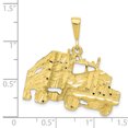thumbnail image 3 of 10k Yellow Gold Solid Diamond-cut Semi with Trailer Charm Pendant, 3 of 7