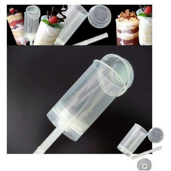 Clear Push-Up Pops Plastic Containers with Lid, Pack of 100