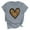 Gray, variant on Axiiglly Valentine's T Shirt for Women Love Heart Tee Shirts Cute Print Short Sleeves Graphic Tee Tops