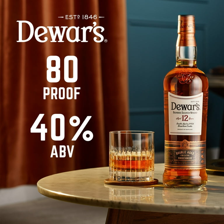 Dewar's 12 Year Old Blended Scotch Whisky, 750 mL Bottle, ABV 40