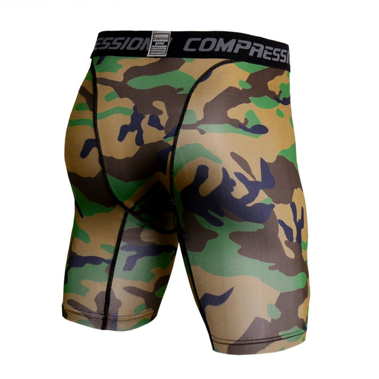 Men's Green Camo Compression Shorts