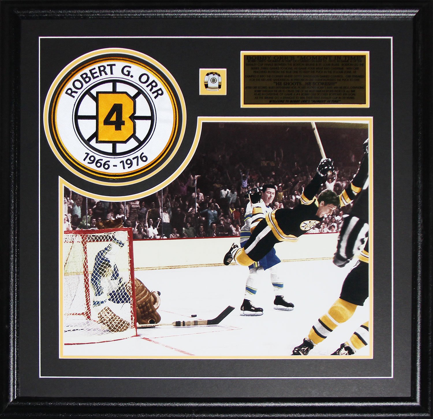 Bobby Orr Boston Bruins The Goal 16x20 with patch NHL Hockey Collector