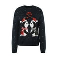 thumbnail image 2 of Liacowi Women's Christmas Sweaters, Cute Santa Claus Print Long Sleeve Crewneck Knitted Loose Pullovers, 2 of 9