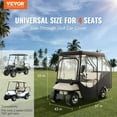 thumbnail image 4 of 420D Polyester Golf Cart Enclosure with Clear Windows, Universal Fit for Club Car & Other Brands, 4-Passenger Sunproof Dustproof Outdoor Driving Cover, 4 of 11