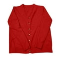 thumbnail image 3 of Sweater 2026 Spring Fall Solid Long Sleeve Seamless Knitted Cardigan Sweater Red 2XL, 3 of 4
