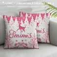 thumbnail image 3 of RUIYC Christmas Pillow Covers Farmhouse Christmas Decorations Snowflake Merry Christmas Decor Pillow Cover Cushion Case for Couch Sofa(Pink), 3 of 5