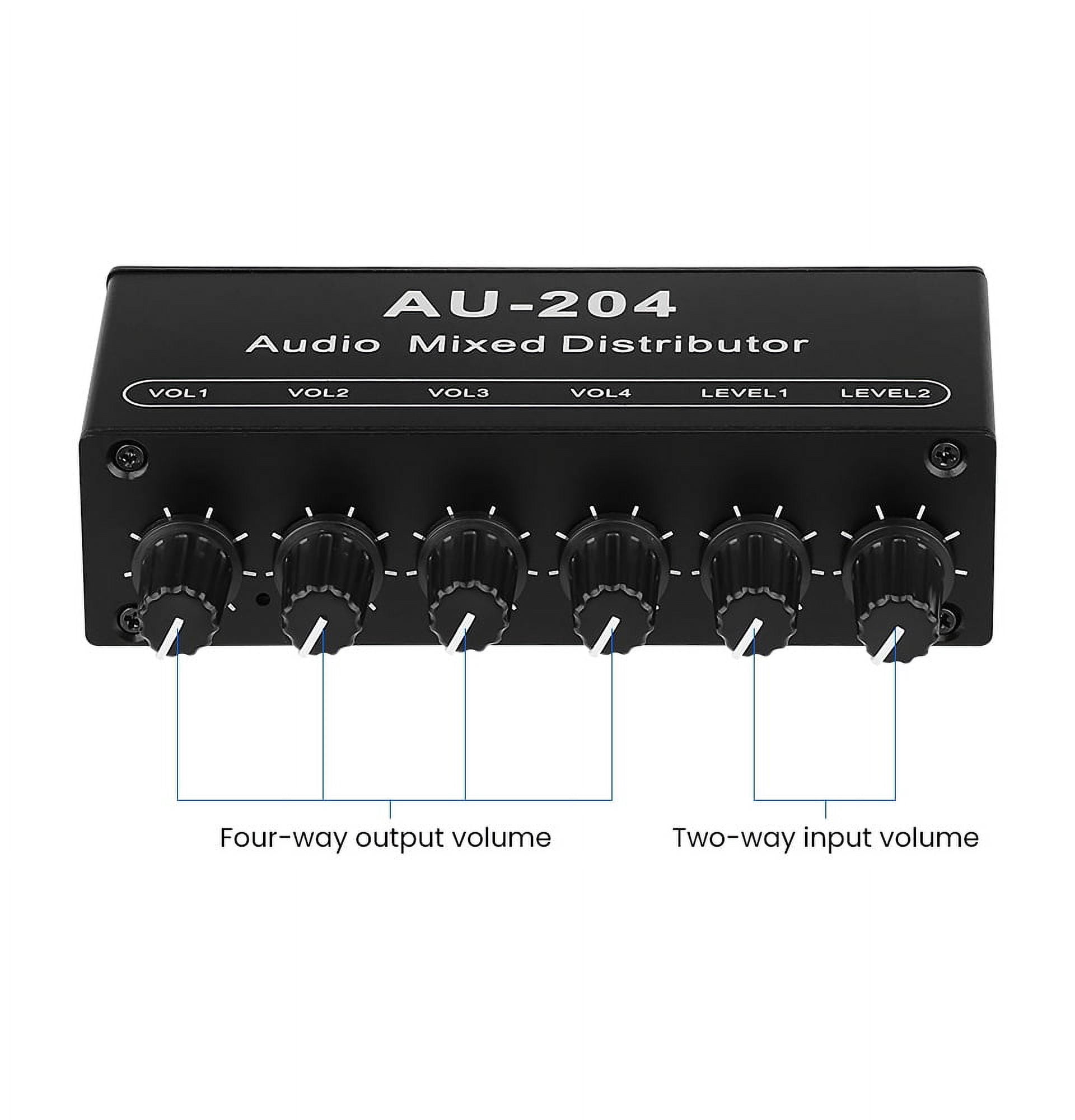 NATEFEMIN Compact Audio Mixer with Aluminum Alloy Case - Stereo Input, 4 Headphone Outputs