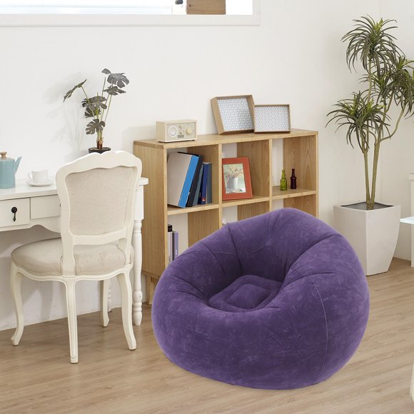 WHAMVOX Bean Bag Chairs Air Sofa Chair Flocking PVC Comfortable Seating for Adults 2pcs