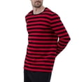 thumbnail image 5 of FastRockee Long Sleeve T Shirts for Mens Crew Neck Tshirts Size L Classic Red and Black Stripe Cotton Soft, 5 of 9