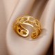 thumbnail image 1 of Fashion Gold Color Stainless Steel Rings For Women Chain Hollow Out Crystal Zircon Finger Ring Jewelry 2023 Gift anillos mujer, 1 of 5