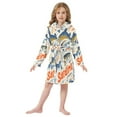 thumbnail image 6 of FORMRS Niños Bathrobe Unisex Hooded Robe Soft Plush Pajamas Sleepwear, Size 2-3T, Blue Sardines Pattern, 6 of 7