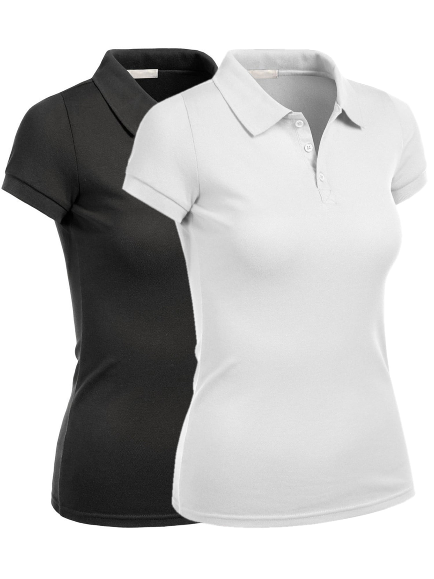 S-3XL NE PEOPLE Womens Basic Daily Work Short Sleeve Pique Stretchy Polo Shirt School Uniform 