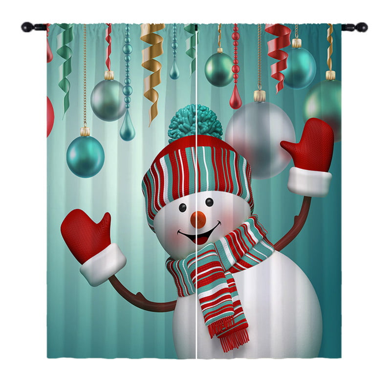 Details about   Holiday Christmas Curtains Set Home Decoration Waterproof 2 Panels Drapes Xmas 