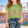 thumbnail image 2 of Summer Clearance Holiday Deals 2025! QTOCIO Toddler Girl Clothes, Summer Girls Shirts, New Birthday Day Shirts for Kids Short Sleeve Graphic T-Shirt Round Neck Top for 2-15 Years, Green, 9 Years, 2 of 6