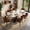 Brown Chairs, variant on IZXGS 5 Piece Dining Table Set for 4, 63" Sintered Stone Table Faux Leather Chairs, White Sintered Stone Top, Metal Pedestal Base, Ideal for Dining Rooms Family Gatherings,Black Chairs