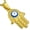 Blue, variant on Stainless Steel Yellow Gold-Tone Hamsa Red Blue Evil Eye Pendant Necklace, 18"
