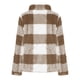 thumbnail image 5 of Puntoco Chaqueta De Abrigo Larga De Manga Larga A Cuadros De Felpa De Doble Cara De Invierno Para Mujer, 5 of 6