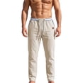 thumbnail image 2 of Gamivast Straight Leg Athletic Pants for Men with Zipper Pockets Elastic Drawstring Waist Lightweight Relaxed Fit Open Bottom Track Pants for Gym Travel and Outdoor Beige M, 2 of 8