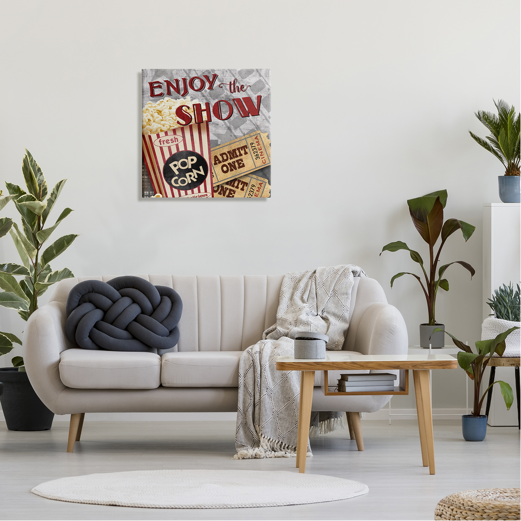 Stupell Industries Enjoy The Show Vintage Movies Entertainment Tickets Graphic Art Gallery Wrapped Canvas Print Wall Art, Design by Conrad Knutsen