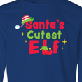 thumbnail image 4 of Inktastic Christmas Santa's Cutest Elf Long Sleeve Youth T-Shirt, 4 of 5