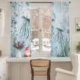 thumbnail image 5 of Sheer Curtain 63 Inch Length 2 Panels Light Filtering Window Curtain Summer Ocean Sheer Voile Curtains Rod Pocket Window Treatment for Kitchen Living Room Coastal Jellyfish Coral Turquoise, 5 of 9