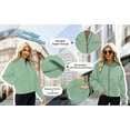 thumbnail image 4 of Rosvigor Hoodies for Women Cropped Sweatshirts Women Fleece Oversized Full Zip Jackets Fall Winter Tops, 4 of 6