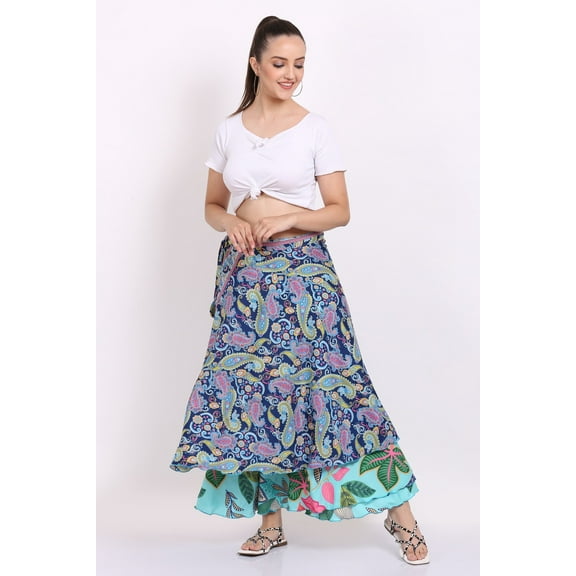 Wevez Pack of 3 Pcs Plus Size Wrap Around Skirts (Long Length Plus Size)