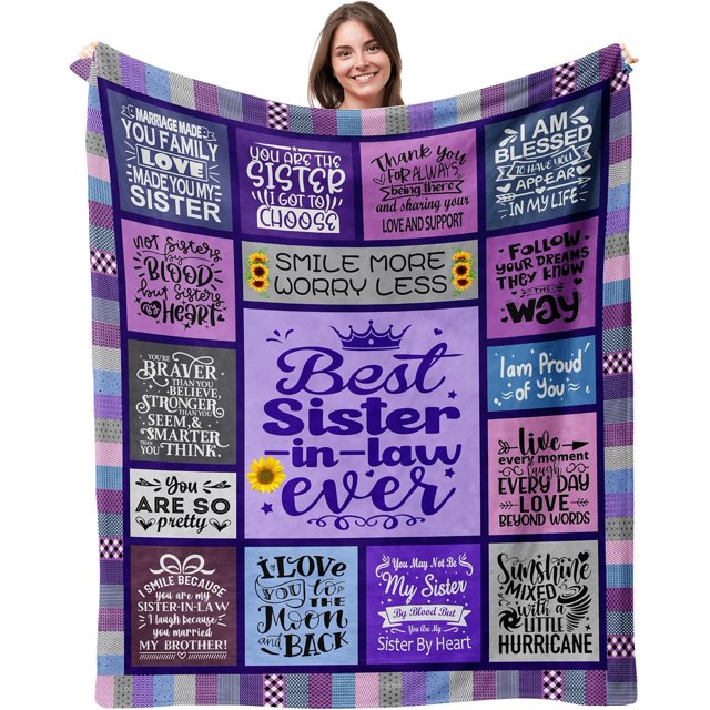 LHSHID Sister in Law Gifts Sister in Law Blanket Sister in Law Birthday Gifts Sister in Law Gifts for Women Sister in Law Mothers Day Wedding Gift Gifts for Sister in Law Throw Blanket 60"x80"