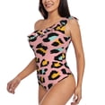 thumbnail image 3 of Yiaed Leopard Print Women One Piece Swimsuits Tummy Control One Shoulder Bathing Suits Pattern Ruffle Swimwear-Small, 3 of 8