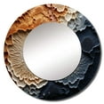 thumbnail image 2 of Designart "Tranquil Blue Beige Geode" Stone Geode Rund Mirror For Wall Decor - Large Orange Round Printed Mirror -Traditional Round Living Room Mirror - 36" x 36", 2 of 6