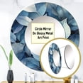 thumbnail image 3 of Designart "Teal Grey Leafs Harmony Subdued Hues" Floral Round Mirror Wall Decor Traditional - Large Teal Round Office Mirror - Round Mirror - 23" x 23", 3 of 6