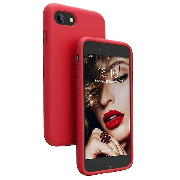 Iphone Se Case, Iphone 8 Case, Iphone 7 Case, Liquide Silicone Phone Case Gel Rubber Soft Touch Case For Iphone 7/8/se (red)
