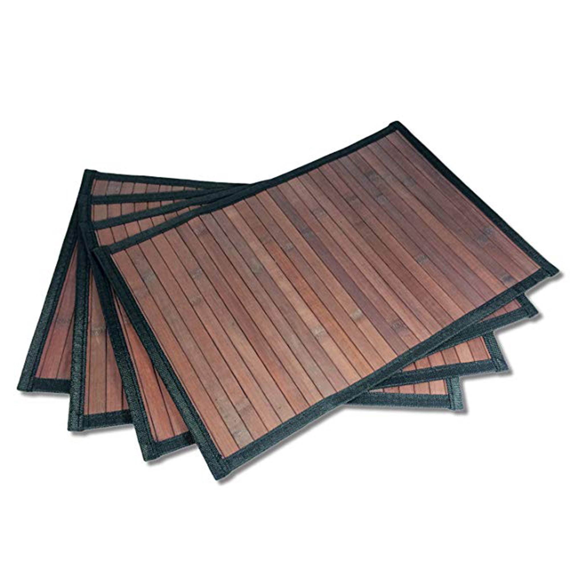 Bamboo Placemats Set of 6 Bark Brown