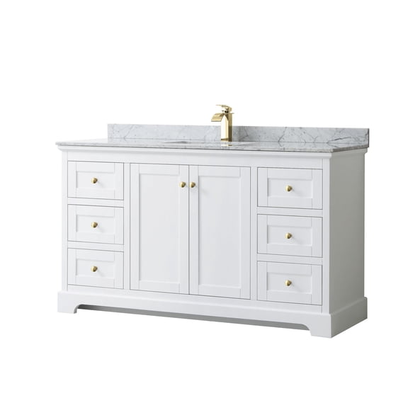 Wyndham Collection 60" Square-Sink Wood Single Bathroom Vanity in White