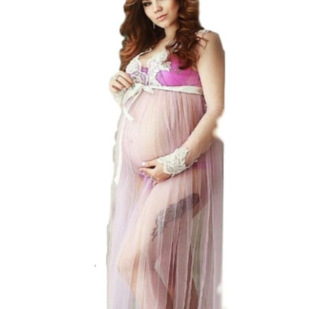 

Pudcoco Maternity Lace Maxi Dress Pregnant Photography Photo Props Fancy Clothing