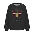 thumbnail image 4 of asdoklhq Christmas Sweatshirts for Women's Fashion Loose Casual Christmas Printed Round Neck Long Sleeve Hoodless Sweatshirt Black 2X, 4 of 6