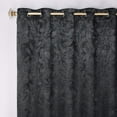 thumbnail image 2 of Superior Blackout Leaves Curtains Set of 2, Light Filtering Grommet Curtain Panel Set, Black, 70"W x 84"L, 2 of 8