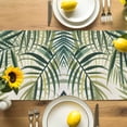 thumbnail image 4 of Burlap Table Runner 36 Inches Long,Summer Tropical Leaves Watercolor Non-Slip Kitchen Table Runners for Dining Room Everyday Use Party Table Decorations Green Foliage, 4 of 9