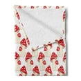 thumbnail image 2 of Mushroom Soft Flannel Fleece Throw Blanket, Cartoon Style Amanita Mushrooms Dotted Forest Plants Summer Nature Kids Design, Cozy Plush for Indoor and Outdoor Use, 70" x 90", Cream Red, by Ambesonne, 2 of 5